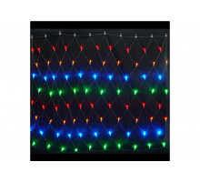 Светодиодная гирлянда Сетка 3*3 м, 480 мульти LED ламп, черный КАУЧУК, соединяемая, СТАТИКА, IP65 (CEI LED)
